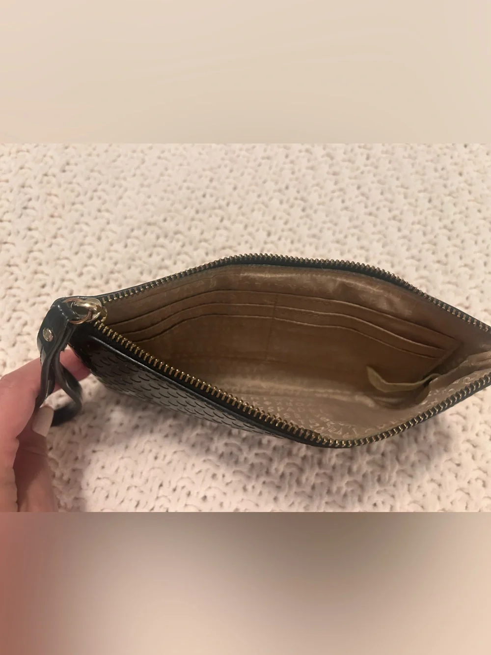 kate spade Black Glossy Wristlet